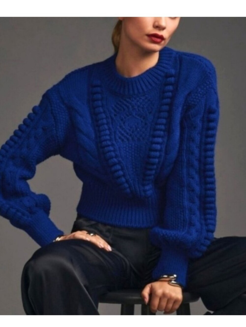Anthropologie Cropped Cable-Knit Sweater XS